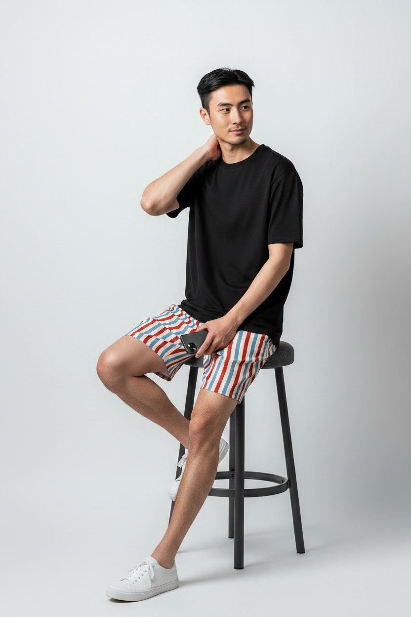 4th of July striped men’s Swim Trunks