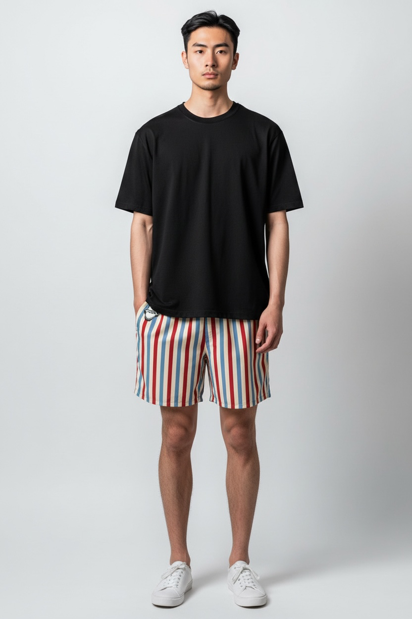 4th of July striped men’s Swim Trunks