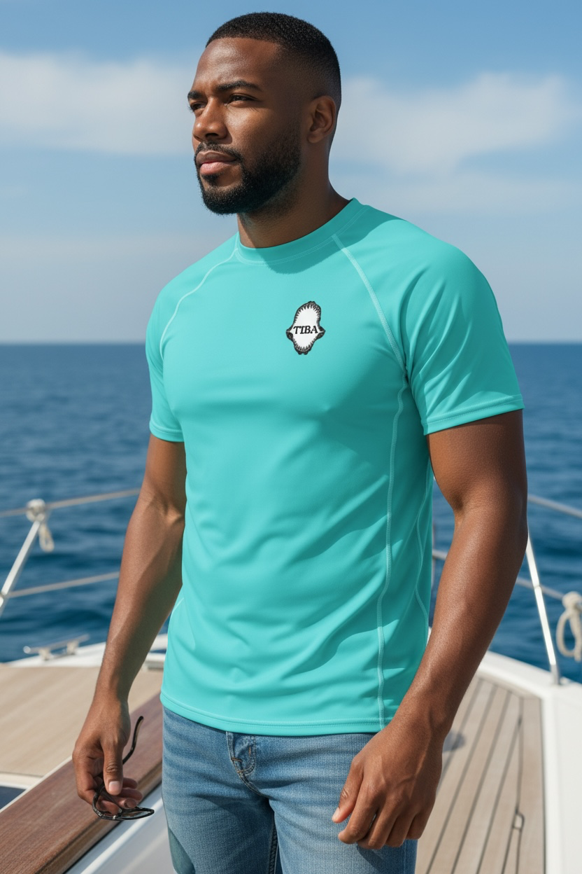 Men’s teal fishing swim top